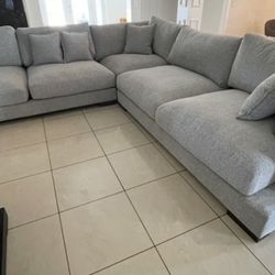 L-SHAPED GREY SECTIONAL PICK UP TODAY 125”x125”