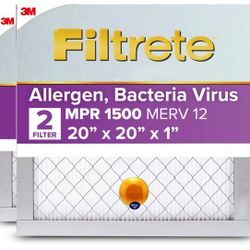 2 PACK 3M Filtrete 20x20x1 Air Filter Allergen NEW