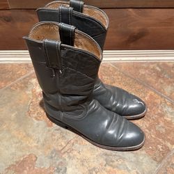 Justin L3056 Dk Grey 6B Roper Cowboy Boot