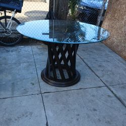 Table With Glass Top Great Condition 