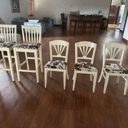 Wooden chairs and bar stools 