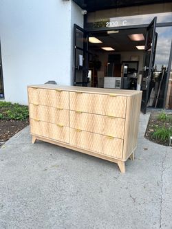 New 54” Wooden 6 Drawers Dresser Wardrobe Closet (Assmembly Require)