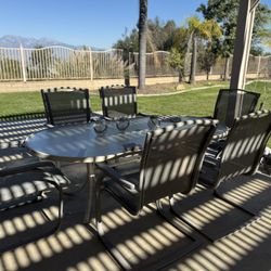 Outdoor Dining Table And Six Chairs