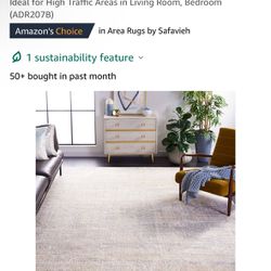 SAFAVIEH Adirondack Collection Area Rug - 8' Square, Beige & Slate, Modern Abstract Design, Non-Shedding & Easy Care, Ideal for High Traffic Areas in 