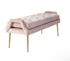 Blush Velvet Bench
