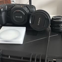 Black magic 4K With Case and 2 Cinematic lens
