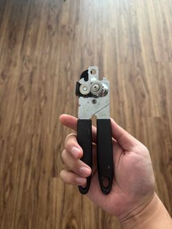 Manual Can Opener with Black Handles