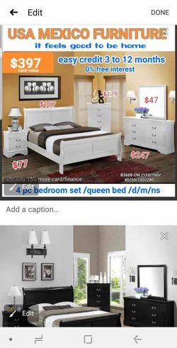 BRAND NEW QUEEN SIZE BEDROOM SET SPECIAL. ( NEW FURNITURE AND MATTRESS AVAILABLE ) 2D R3