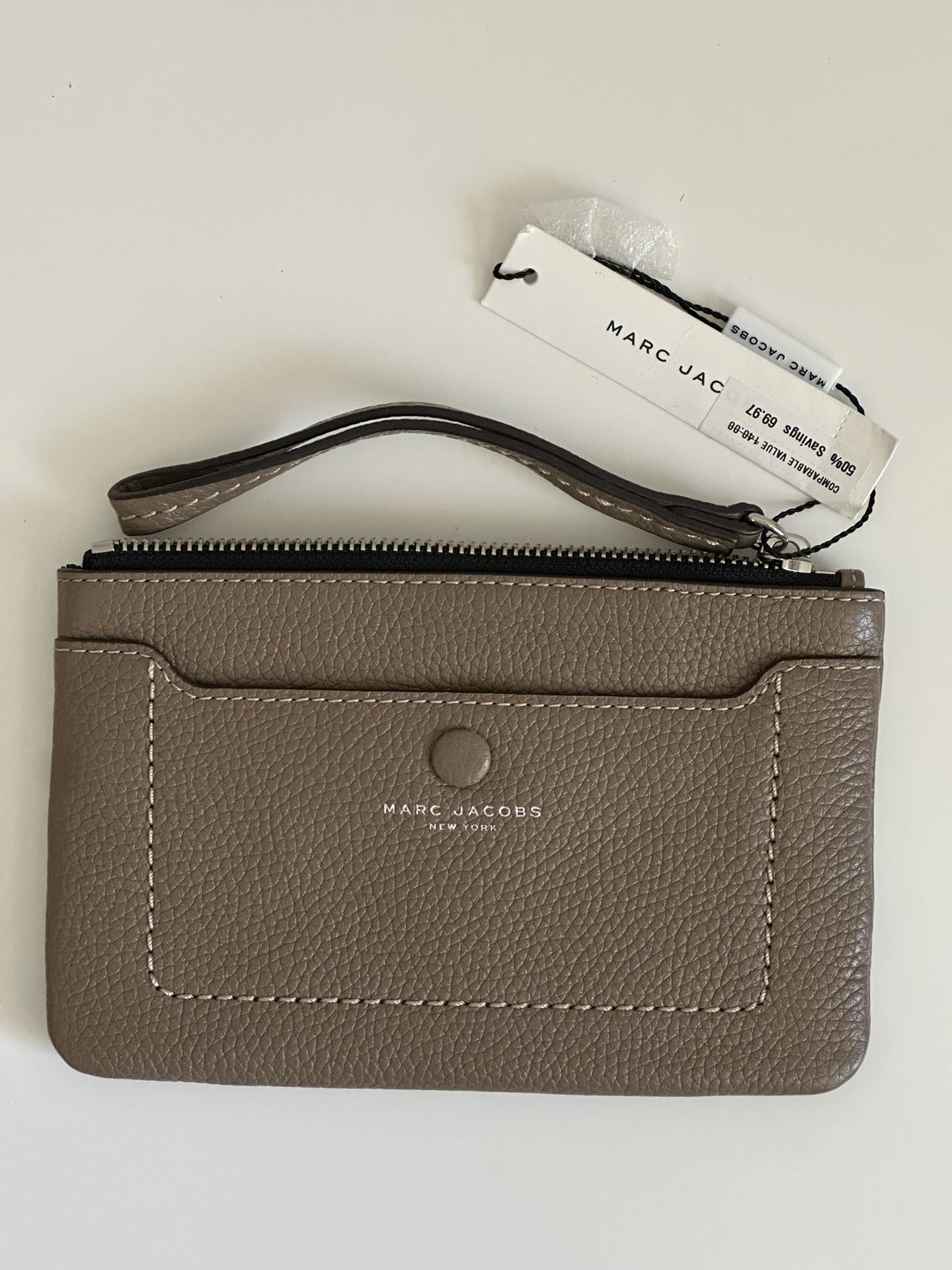 Marc Jacobs French Grey Leather Wristlet/ Wallet