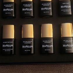 HOMSUM Gel Nail Polish Set, Navy Blue Silver Glitter Gel Nail Polish UV LED Soak Off with No Wipe Base and Glossy Top Coat, Nail Art Manicure Kit Gift