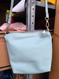 Light Blue Pebbled Crossbody Bag