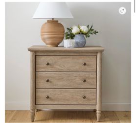 3-Drawer Nightstand, Brushed Oak with outlet built in