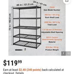 Garage Metal Adjustable Shelf Shelving 