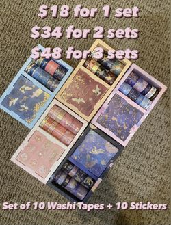 Set of 10 Washi Tape, Set of Masking Tape, Adhesive Tape, Scrapbooking, Themed Washi Tape, Fantasy, Vintage, Magic