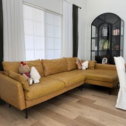 Albany Park Distressed Vegan Leather Sofa Sectional