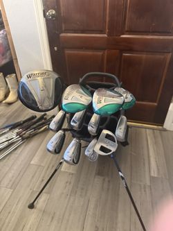 COMPLETE GOLF SET IRONS WOODS DRIVER HYBRID WEDGES PUTTER BAG