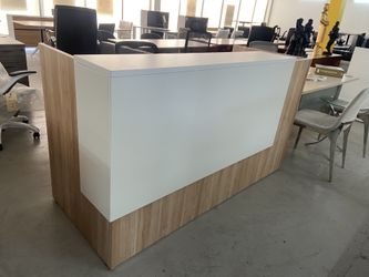 Modern Reception Desk Shell Honeymaple/white 6’