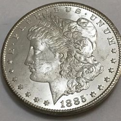 1885-CC Carson City Morgan Silver Dollar $1 Brilliant Uncirculated BU+( Book)
