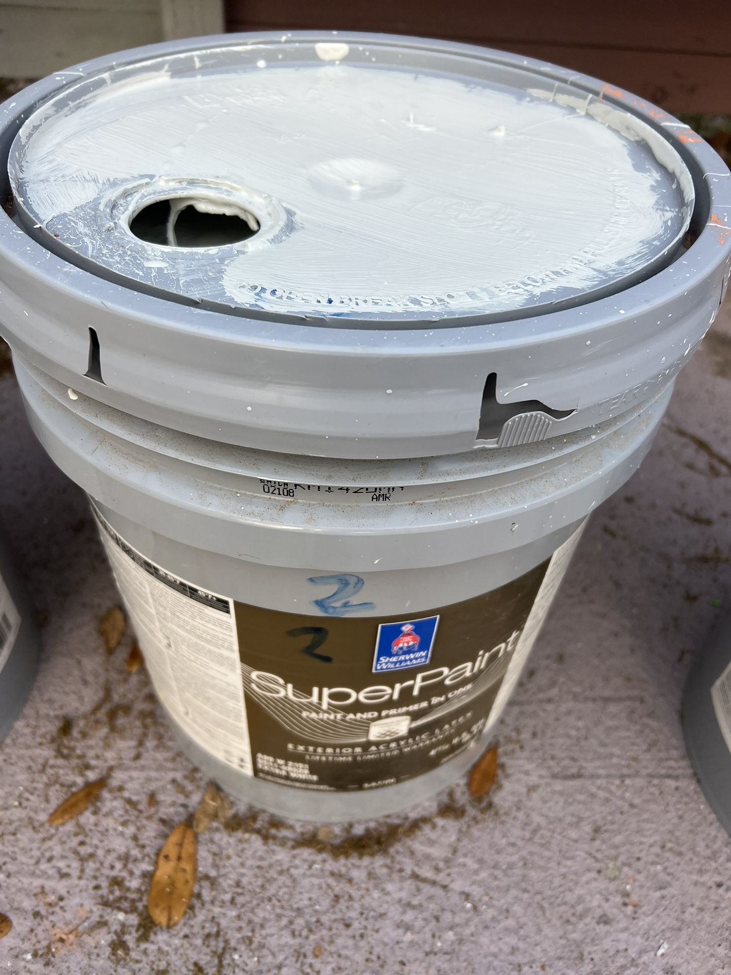 Paint and primer, ,Exterior Paint ,5 Gallon , Satin light gray!! for