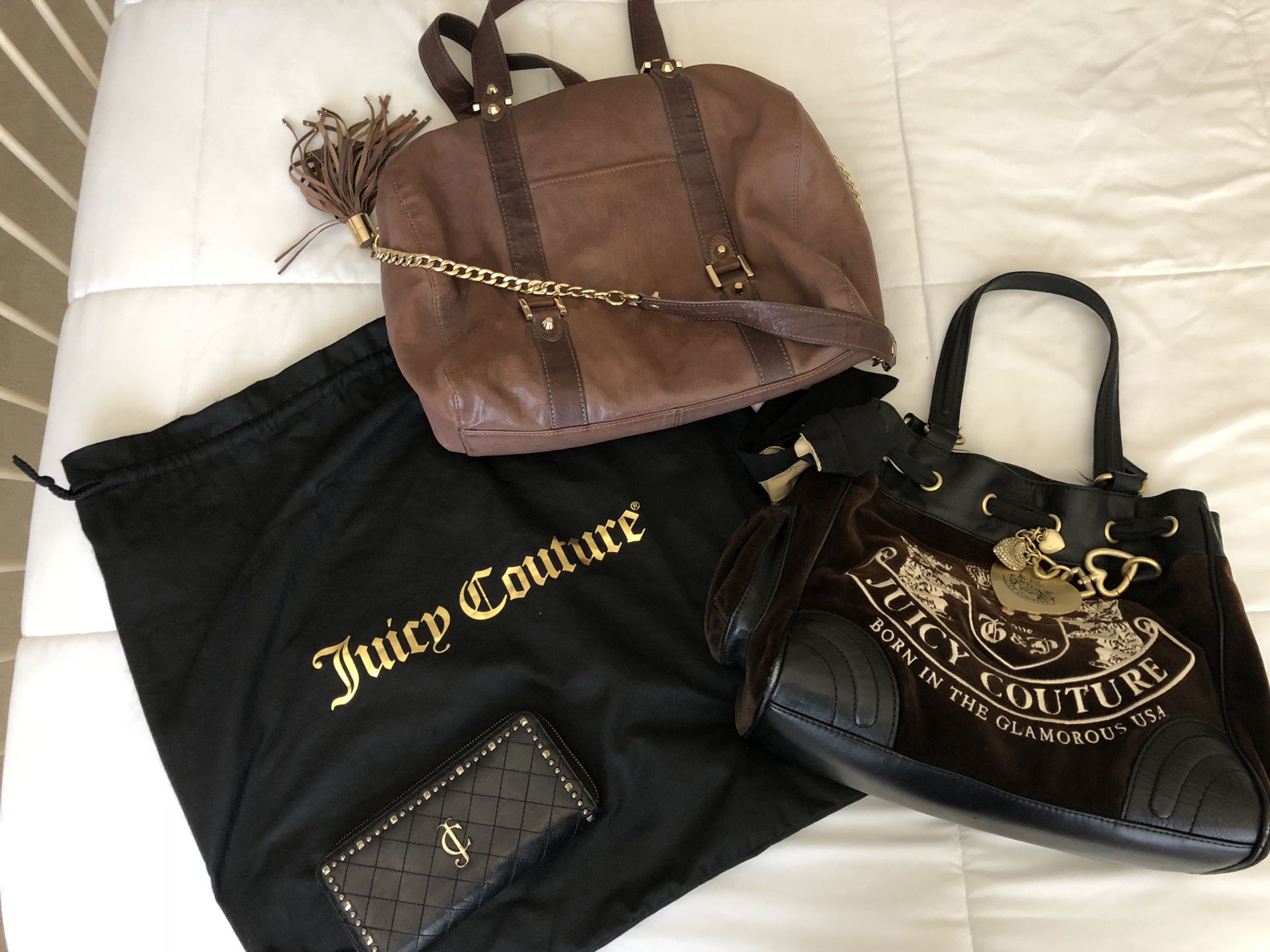 Two Juicy Couture purses and wallet