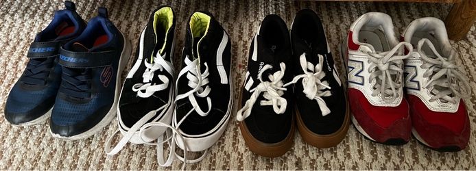 Kids Shoes: Vans high tops, Skechers, New Balance, Reebok