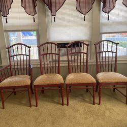 Thomasville Red Dining Chair Set (4 Total)