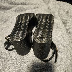 Black Strappy Wedges