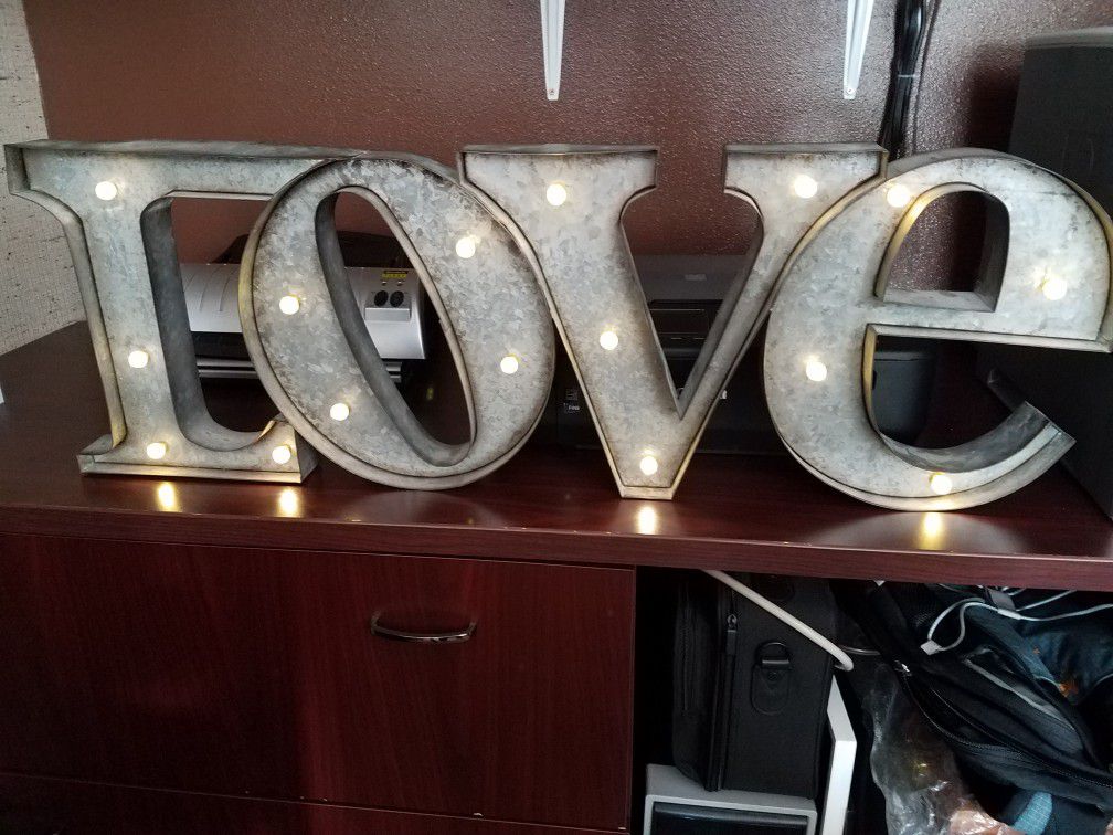 Wedding Lighted Metal Love Sign