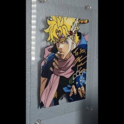 Autographed Caesar Zeppeli Glass Painting