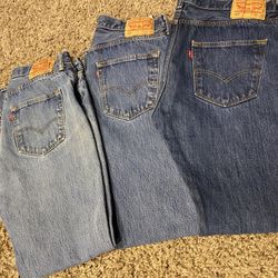 levi's men's 501 original fit jean straight leg button fly 100 % cotton (34W 34L)