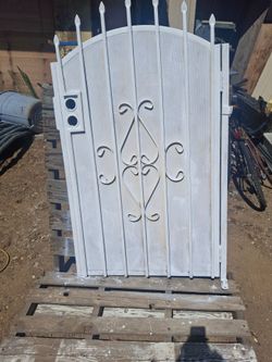 Route iron, heavy duty pedestrian gate.