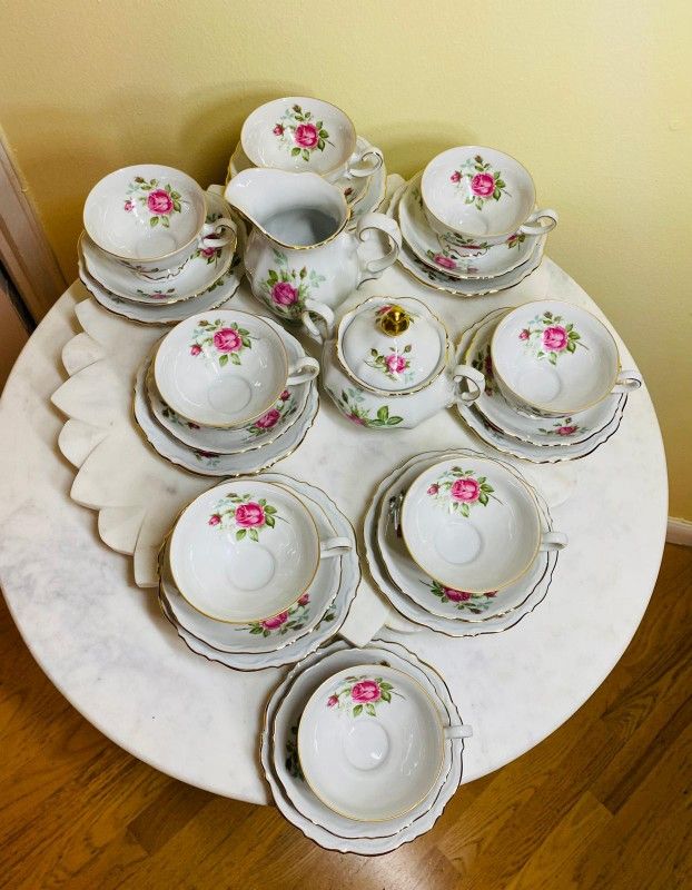 Mitterteich Bavaria Old Dresden Rose Tea Set