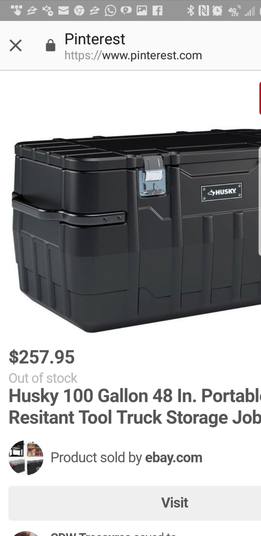 Husky 100 gallon job box deals