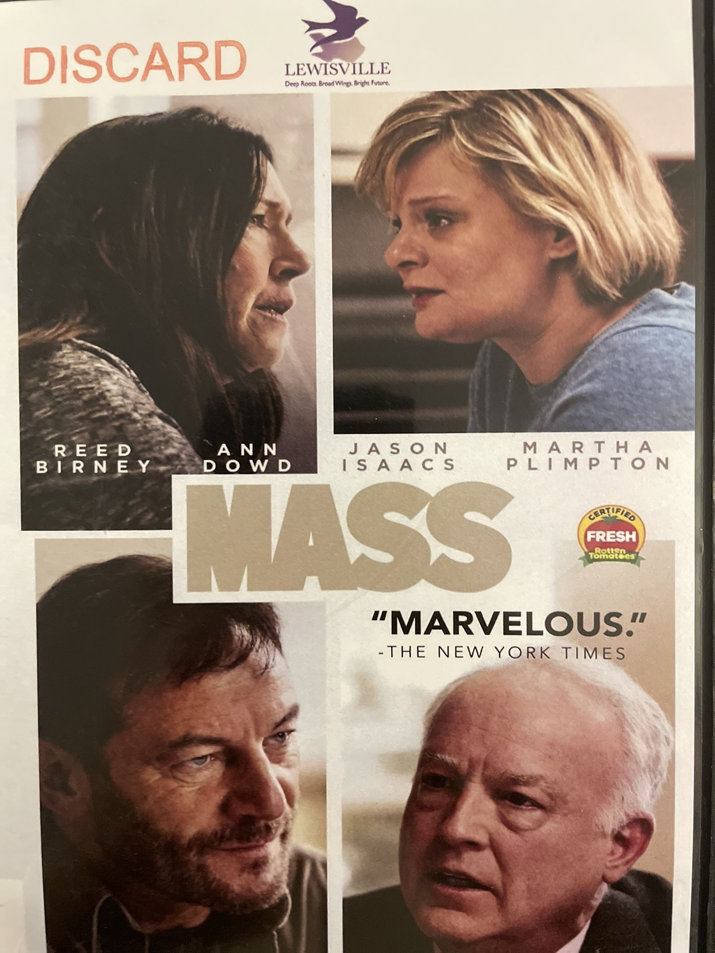 MASS (DVD-2021) Reed Sidney + Jason Issac’s + Martha Plimpton + Ann Dowd!