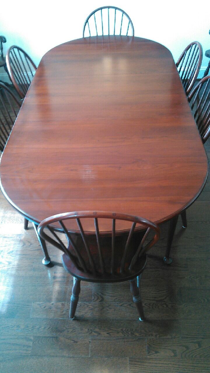 Solid wood Country Farm house table 8 chairs