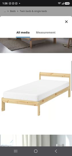 IKEA twin bed frame with mattress slats