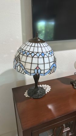 Tiffany  Style Side Table Lamps    Blue.  $90 And $13 
