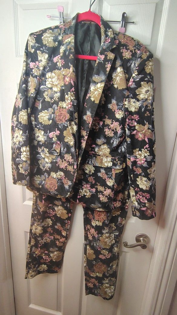 Unique Cloud Style FLORAL Denim Suit Sz L