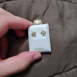 Earrings Diamond  Real Gold