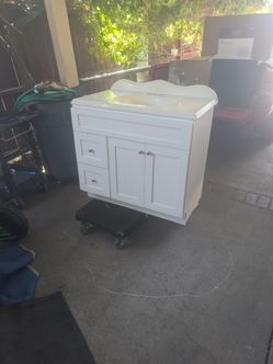 36"W x 22"D NEW! bathroom vanity with used top