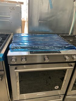 Kitchen aid slide in range all gas 5 burner