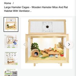 Wooden hamster cage
