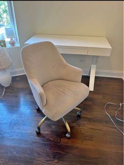 Grey velvet desk chair