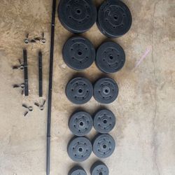 Dumb Bell And Barbell Adjustable Weights 