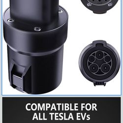 J1772 Charging Adapter for Tesla Model 3, Y, S, X, and Cybertruck, Safety Certified, 80A/250V, Compatible with Level 1/2 ev Charger, CCS to NACS Adapt