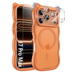 Brand new 3 in 1 Magnetic for iPhone 17 Pro Max Case for Women Girls,1X Screen Protector+1X Camera Lens Protector,Compatible with MagSafe