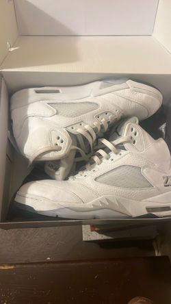 White metallic Jordan 5s