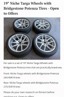 Niche Targa 19 Inch Wheels