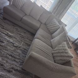 Beige L Shaped Sectional 