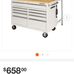 Husky 46” W Gloss White Mobile Workbench